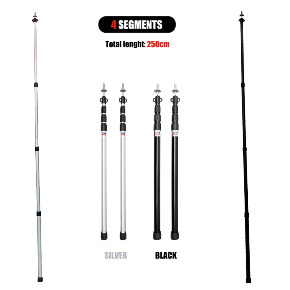 Sunshade Tent 100In Outdoor Large Canopy Tent Pole Aluminum Alloy Ultralight Portable Camping Awning Support Camping Telescopic