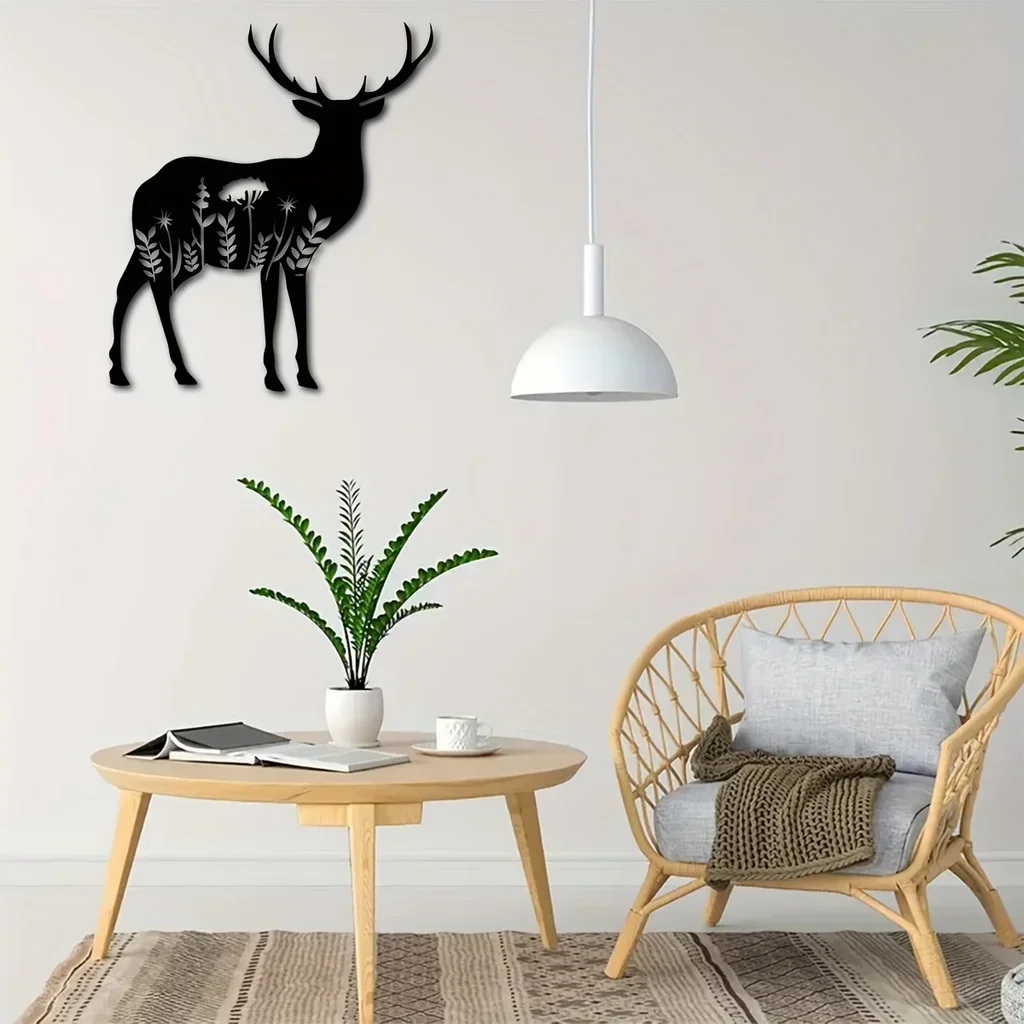 

Hello Young Metal Deer Art Home Decor Forest Deer Wall Decor Metal Forest Deer Sign Forest Iron Sign Metal Wall Hanging decorat