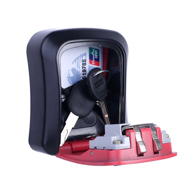 Wall Mount Key Lock Box 4 Digit Combination Password Key Storage Secret Box Organizer Security Code Lock No Key Home Safe Box 5