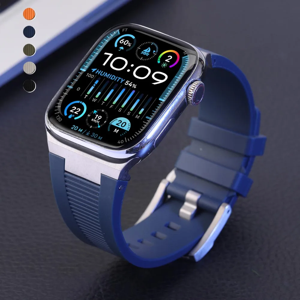 

Ремешок силиконовый для Apple Watch Ultra 2 49 мм 9 45 мм, мягкий спортивный браслет для iWatch Series 8 7 6 5 se 44 мм 42 мм