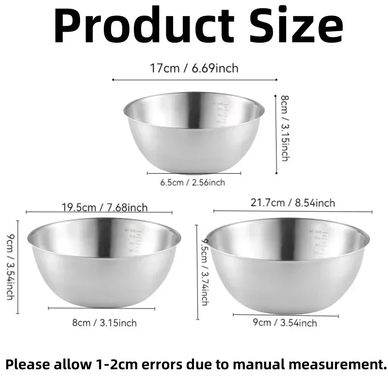 Stainless Steel Mixing Salad Bowl 6