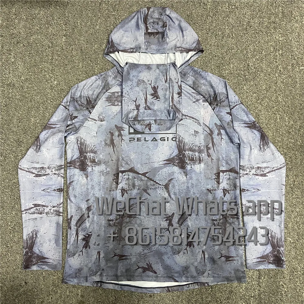 Description Picture 6 of itemLong Sleeve Fishing Hoodie for Men Anti-UV Sun Protection Clothes Fish Shirt Hunting Jungle Camouflage Jersey UPF 50 + New