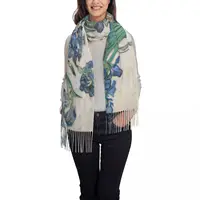Vincent Van Gogh Irises Tassel Scarf Women Soft Art Painting Shawls Wraps Ladies Winter Scarves 2