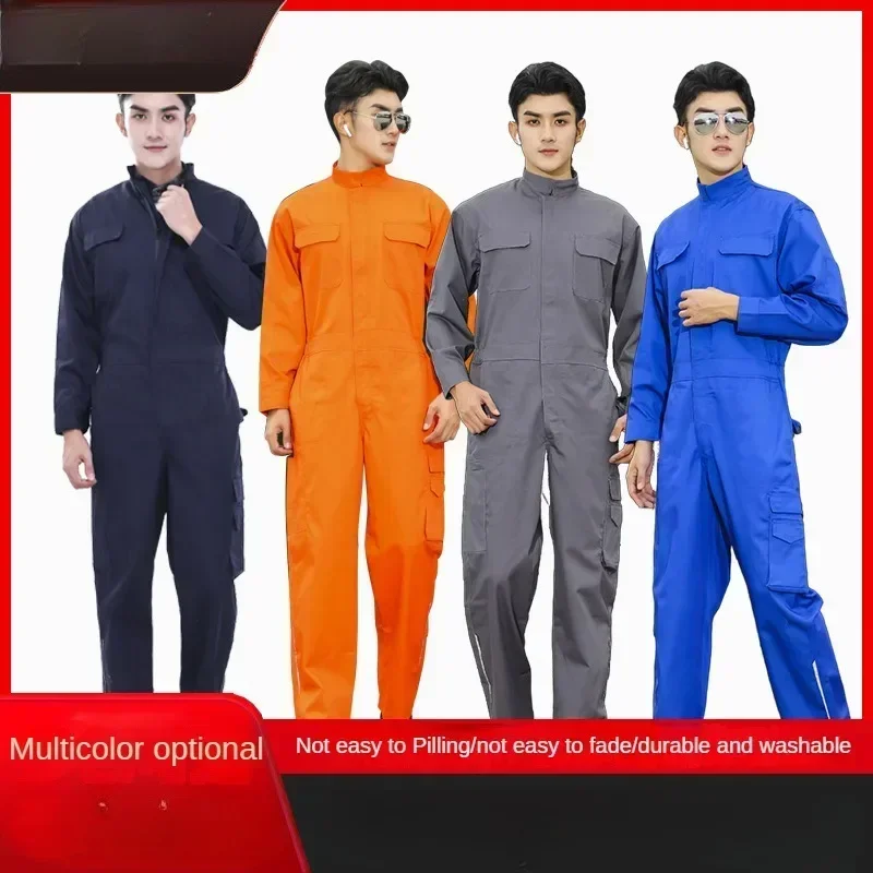 

One-piece Work Clothes Polyester Cotton Long Sleeve Automotive Repair Workers' Labor Protection Clothing Jumpsuit Cargo Pants