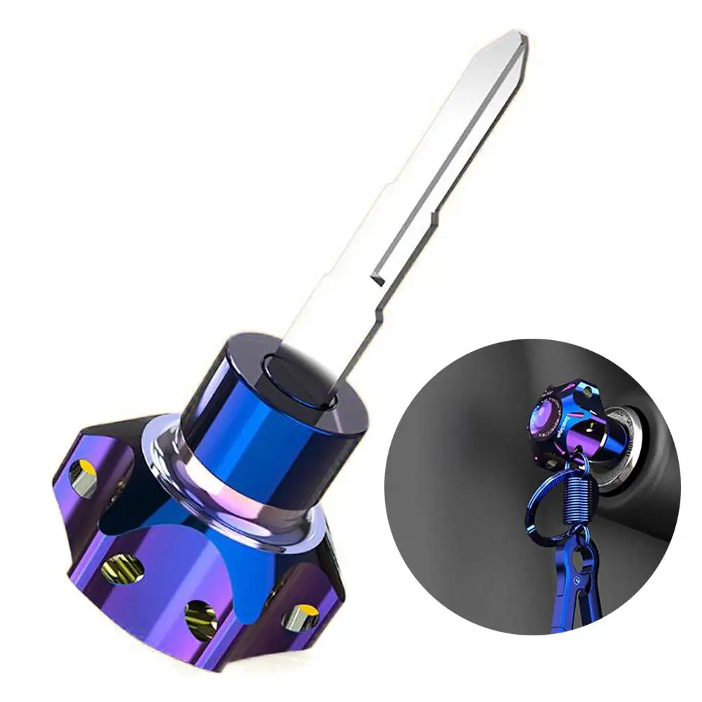Key Bit Tip 1PC Universal CNC Car Motorcycle Key Head Aluminum Alloy Titanium Burn Hexagon