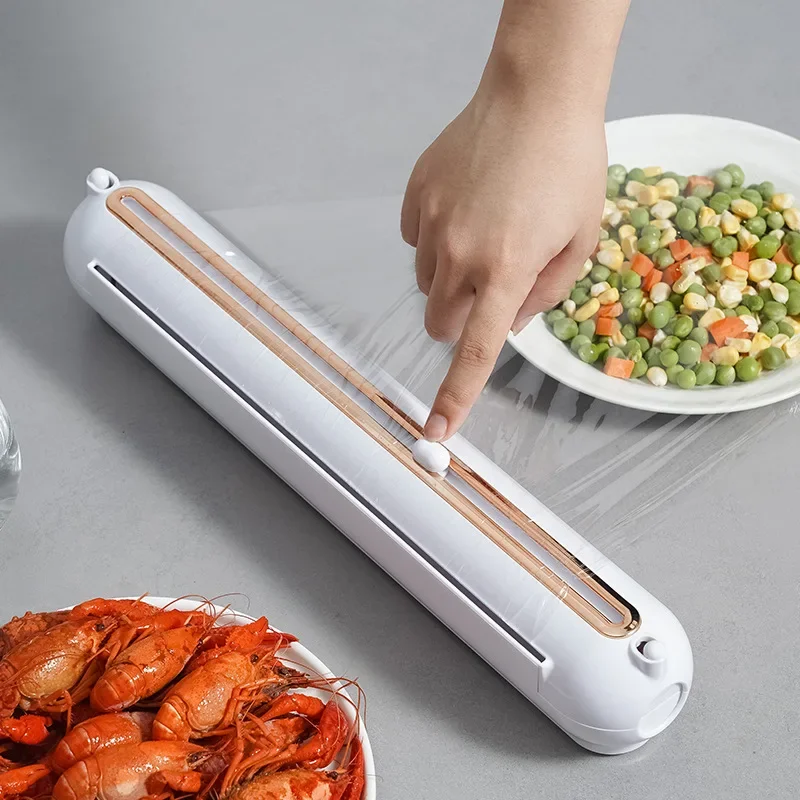 Plastic Wrap Cutter Household Kitchen Refrigerator Tinfoil Cutting Box Sliding Knife Splitter