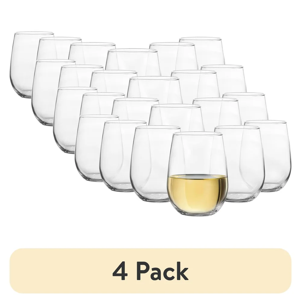 4 pack 17oz Stemless Wine Glass 2