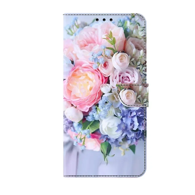 Stylish 3D Painted Magnetic Flip Wallet Phone Case Cover