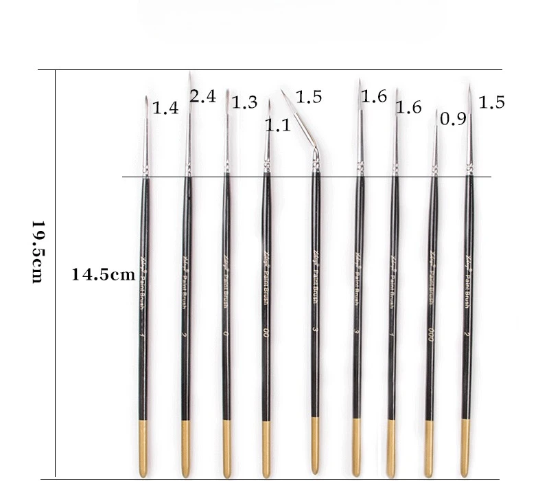 Nylon Watercolor Painting Fine Brushstroke Line Hooking Pen Set