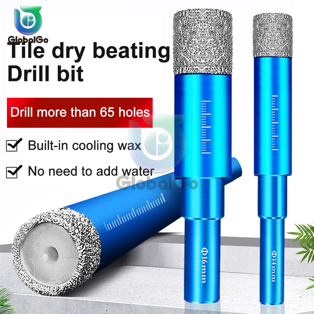 

Diamond Brazed Dry Drilling Bit Porcelain Cup Saw Ceramic Marble Granite Tile Hole Opener Hole Saw Cutter 6-16mm Round Shank