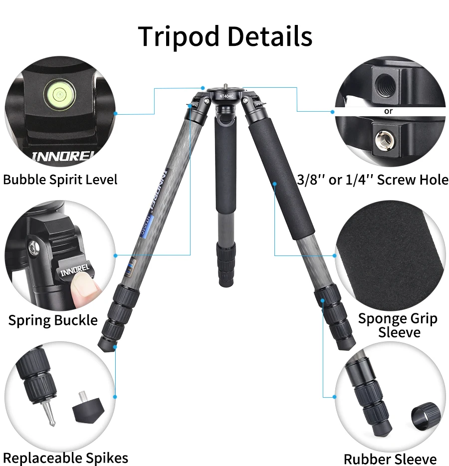 NT404C Professional Heavy Carbon Fiber Camera Tripod Super Stable Top Bird Watch