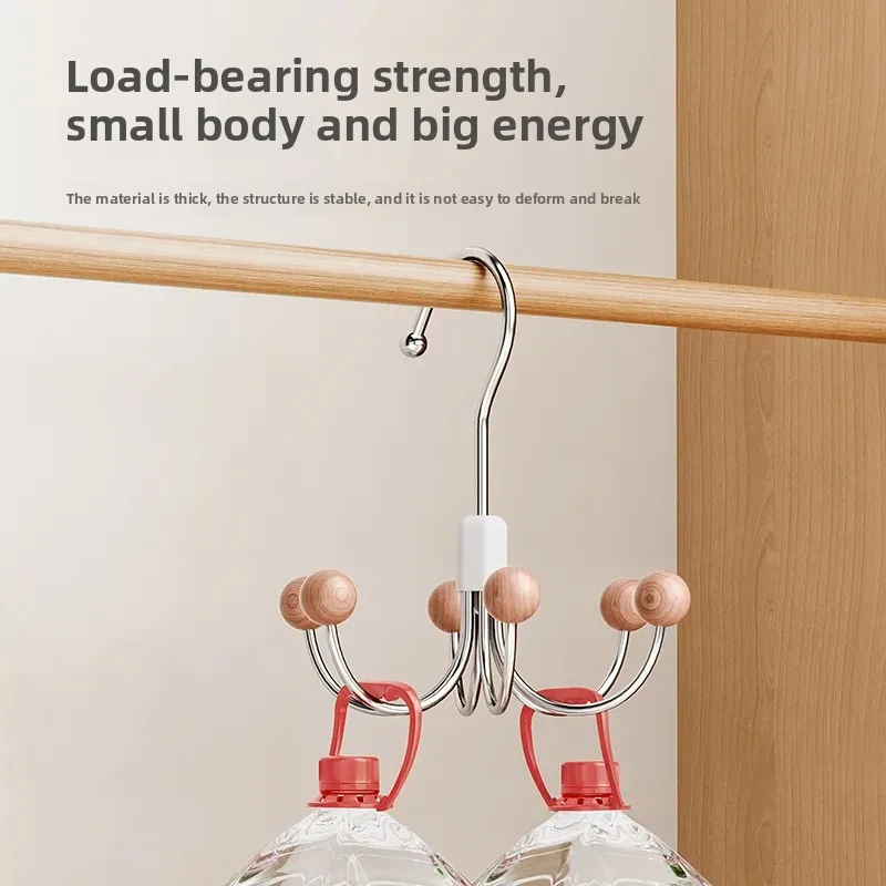 Rotating Six Claw Hook Wardrobe Multifunctional Hook Can Be Used for Underwear Suspender Hat Storage Hanging Rack Hanging Hook