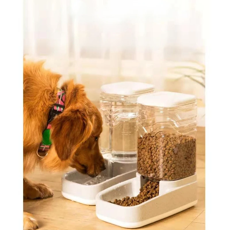 

Dog Cat Drinking Fountain Self-gravity Automatic Pet Feeder Cat and Dog Food Bowl Drinking Water Feeder 3.8L Pet Supplies