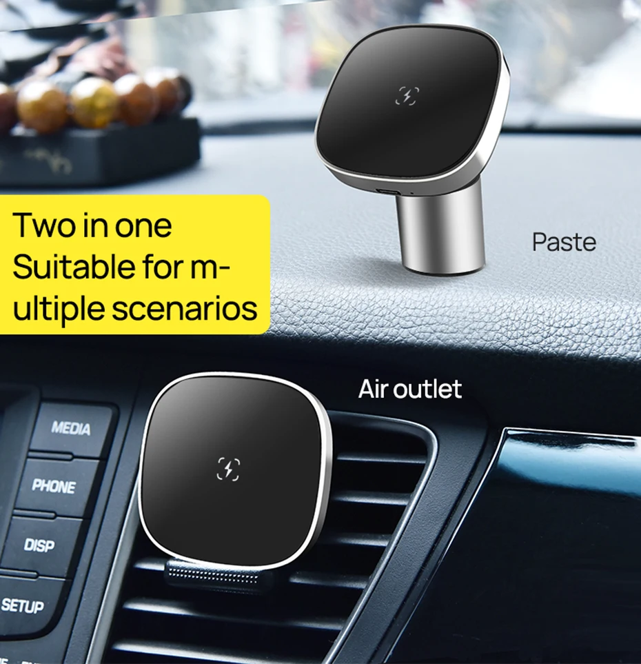 15W Magnetic Wireless Chargers Car Air Vent Stand Mount Phone Holder Fast Charging Station For iPhone 12 13 QI Wireless Charger flexible phone holder