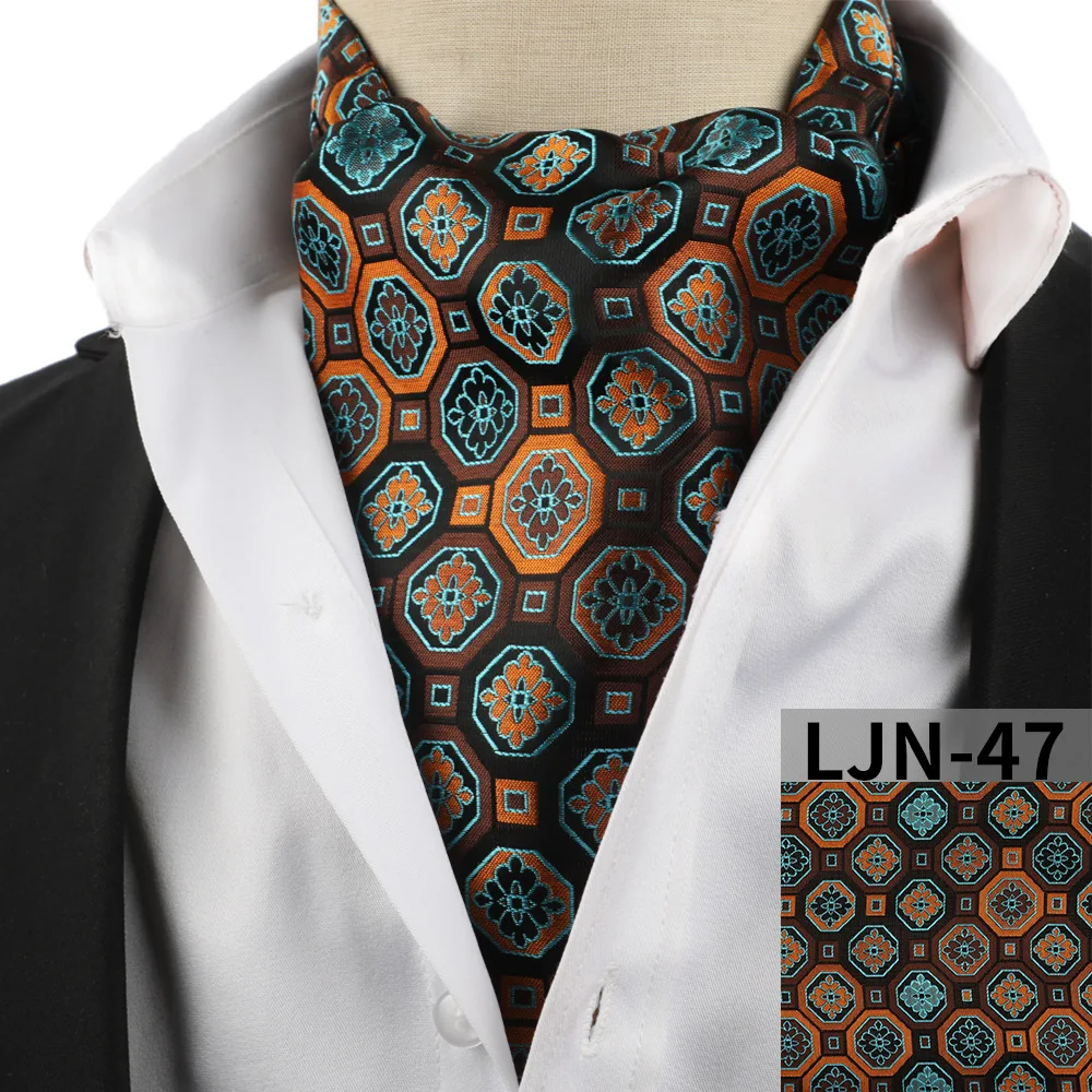 Langer quadratischer Schal für Herren, Krawatte, Reversschal, Krawatte für Hemden, vielseitige Wärme, bestickter Seidenschal – Detail 7