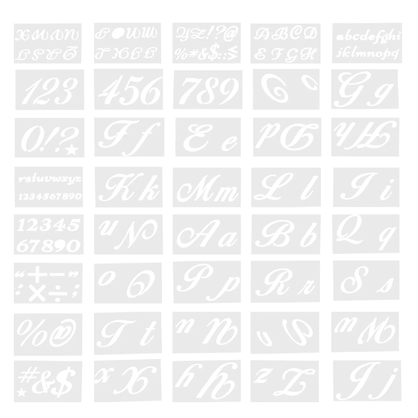 40Pcs 벽 드로잉 템플릿 DIY 수공예품을위한 편지 스텐실 홈 장식 재사용 가능한 스프레이 스텐실 중공 스텐실