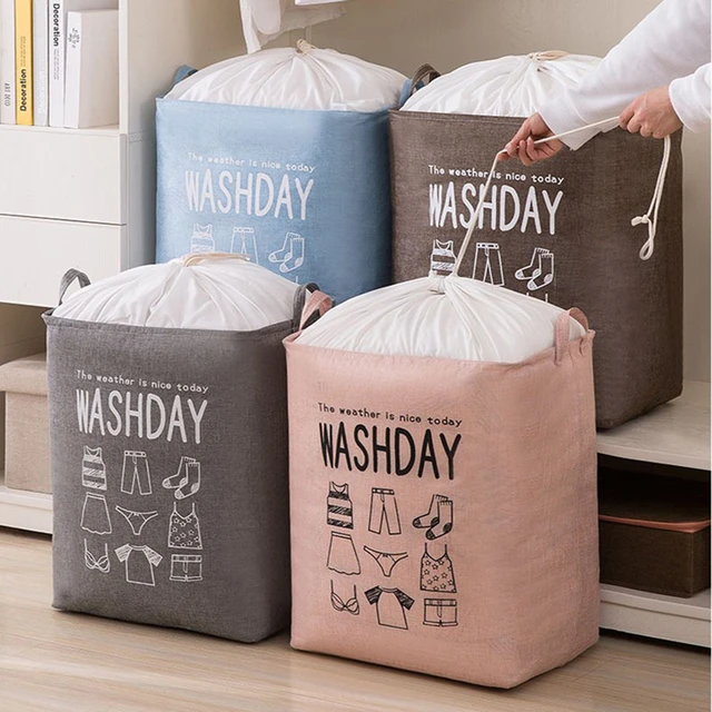 Foldable Waterproof Dirty Laundry Bucket Portable Home Laundry Bag Cotton  Linen Laundry Basket Large Capacity Storage box - AliExpress