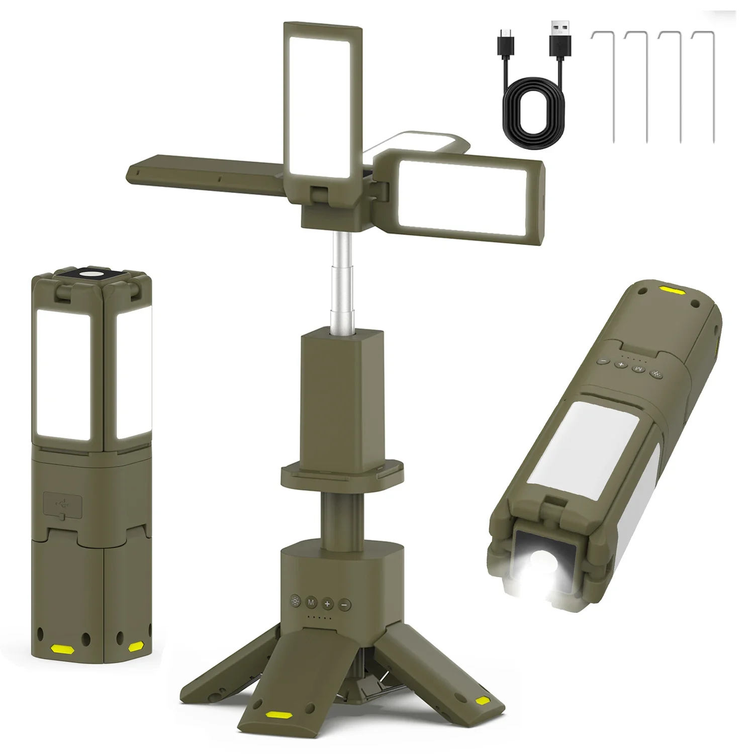 Lanterna Da Campeggio Telescopica Da 14000 MAh Con Base Magnetica Ricaricabile Torcia 744277