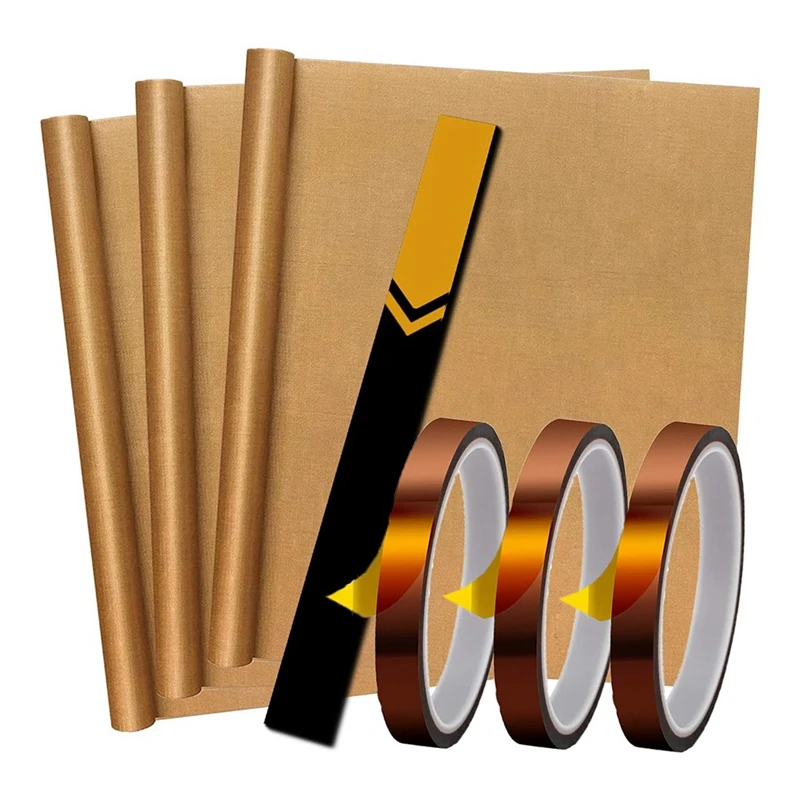 

PTFE Film For Heat Press And 3 Rolls Of Heat Transfer Tape 10Mm - For Sublimation PTFE Film Heat Resistant