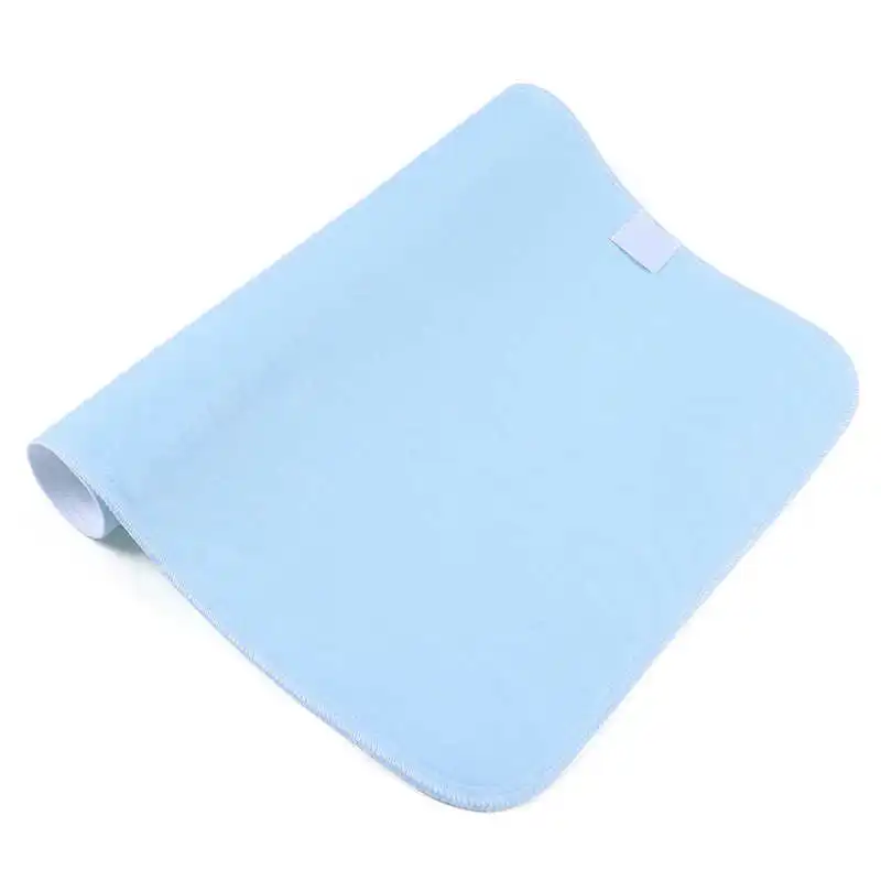 2pcs Reusable Washable Pad Absorbent Pad Adults Incontinence Blue + White 45 * 60cm Elderly Disabled incontinence bed pad