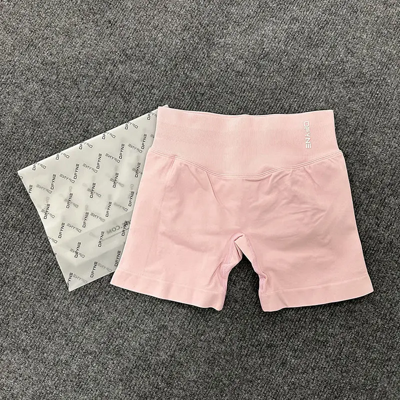 Summer Women's Shorts Stretch High-waisted Peach Tight Fitness Breathable Yoga Sports Wear Body Showing Five Quarter Pants