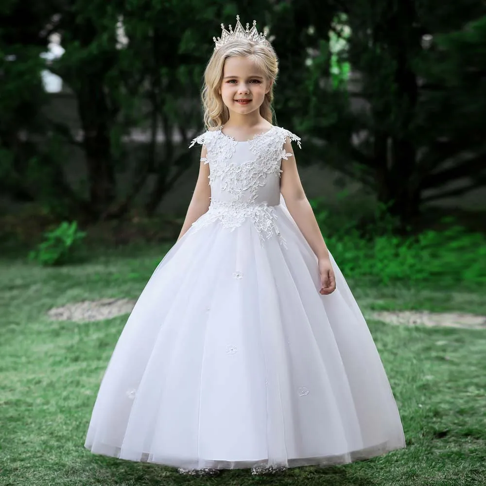 子供のための白い人魚のドレス王女の衣装結婚式の衣装クリスマス夜夏