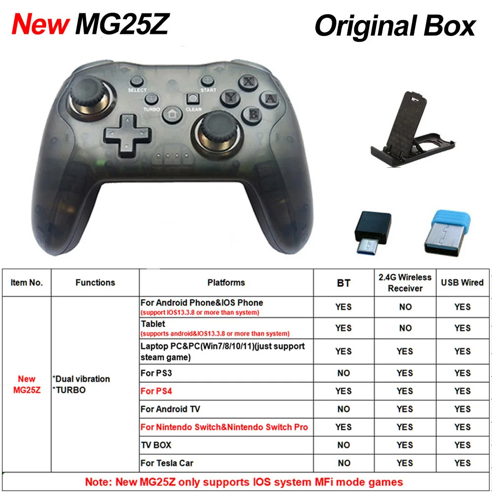 GAMINJA NS009S Wireless Controller BT For Nintendo Switch Pro PC