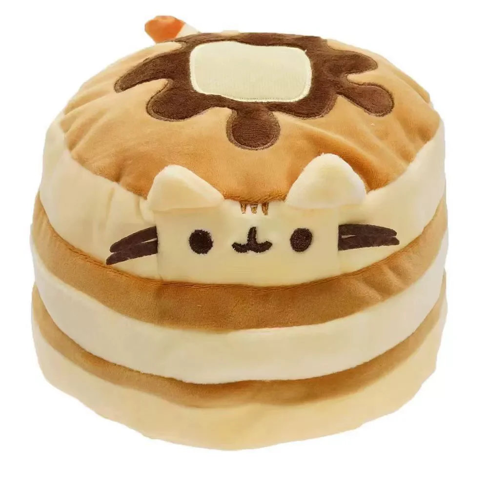 15CM Kawaii Chocolate Cookie Fat Cat Simulated Doll Plush Toy Stuffed Soft Animal White Gray Kitten Pillow Kid Girl Pet Toy Deco plush toys