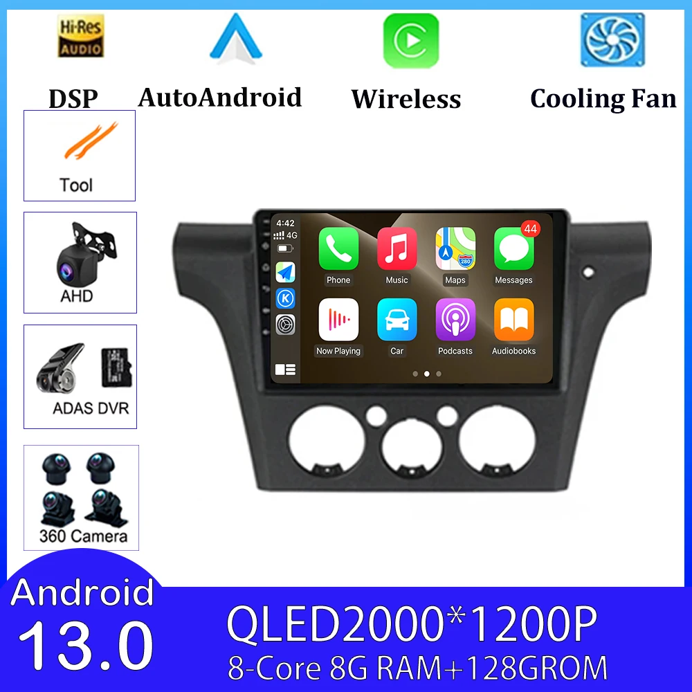 

Car Stereo Radio Multimedia Video Android 13 For Mitsubishi Outlander 1 2002-2008 Player Navigation GPS Carplay WIFI 4G