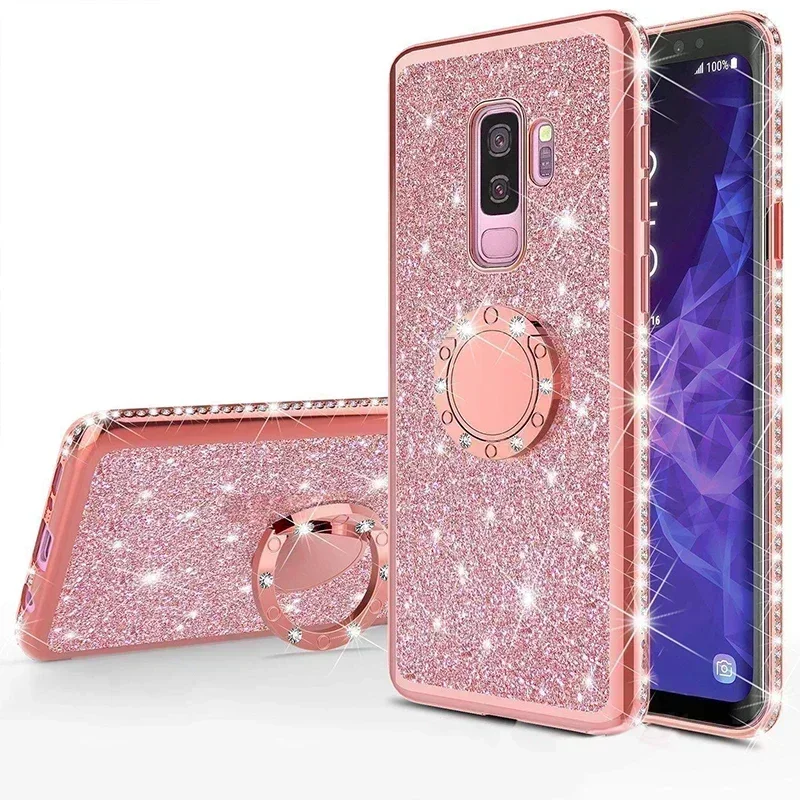 

Блестящий Алмазный Мягкий чехол из ТПУ для Samsung Galaxy S10 S10e S8 S9 Plus S7 edge A5 A7 2018 A6 A8 Note 8 9, силиконовая задняя крышка с покрытием
