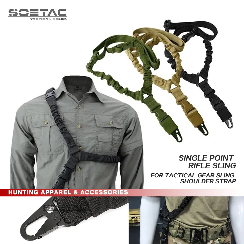 

SOETAC Shot Gun Belt Hunting Accessories Tactical Gear Sling Shoulder Strap Tactical Single Point Rifle Rope Shooting Equipment