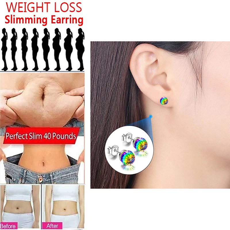 6/8mm Magnetic Slimming Earrings Lose Weight Body Relaxation Massage Slim Ear Studs Patch Health Jewelry Girls Gift