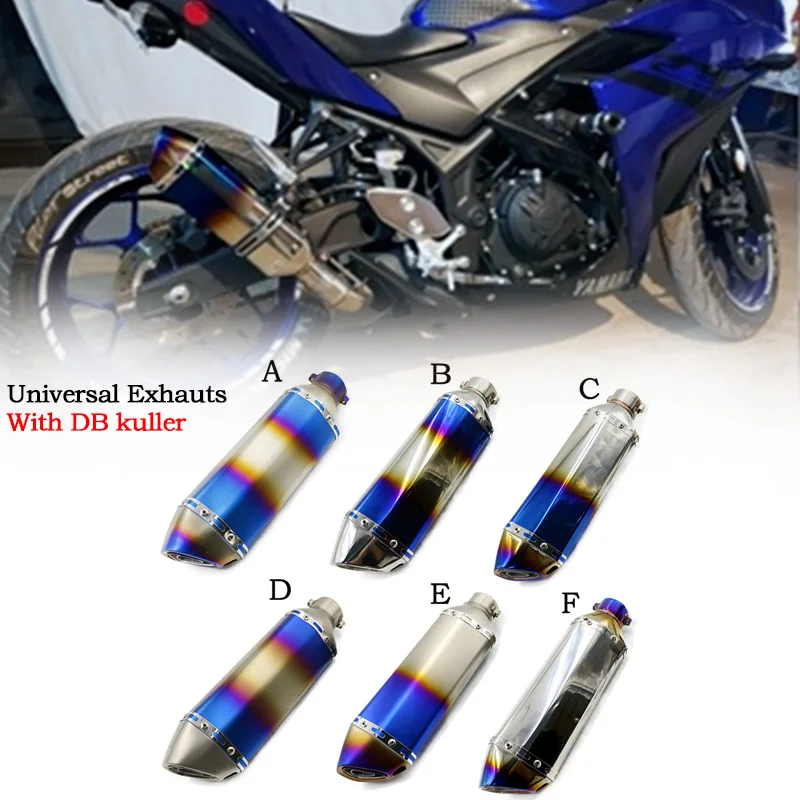 51Mm Universal Motorcycle Exhaust Pipe For Crf 230 Yamaha R1 2004 Ducati 646 848 Stainless Steel Muffler With Db Killer Retrofit