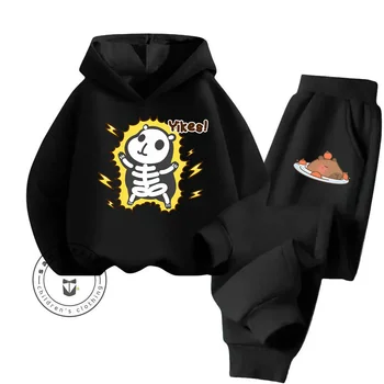 Capybara Capibara Cartoon Loose Hot Selling Hoodie Set Boys Girls Children Youthful Outdoor Wear High Quality Kawaii Hoodie 1