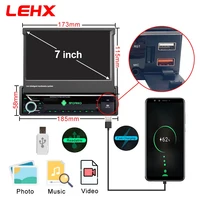 Autoradio universel 1 DIN LEHX 7 pouces avec écran tactile rétractable manuel, CarPlay sans fil, Android Auto, WiFi, GPS et navigation. 3