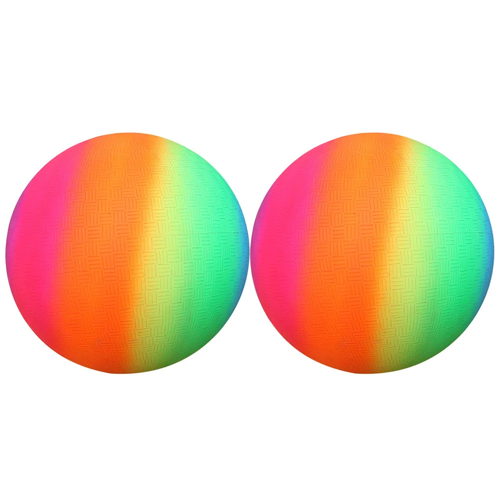 

2 Pcs Flaping Kickball Handball for Beach Thicken Bounce Kids Playing Pool Rainbow Balls Child