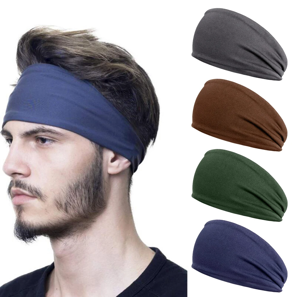 Men Women Fitness Sweatband Elastic Hair Bandage Running Quick-Drying Headband Yoga Headband for Jog Basketball Running