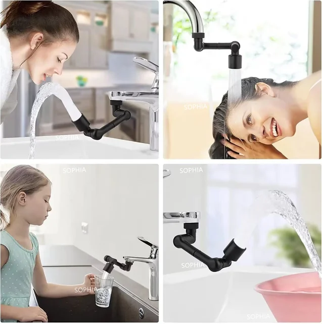 1080° 회전식 연장 수도꼭지 분무기 헤드: 주방과 욕실의 편의성 재정의