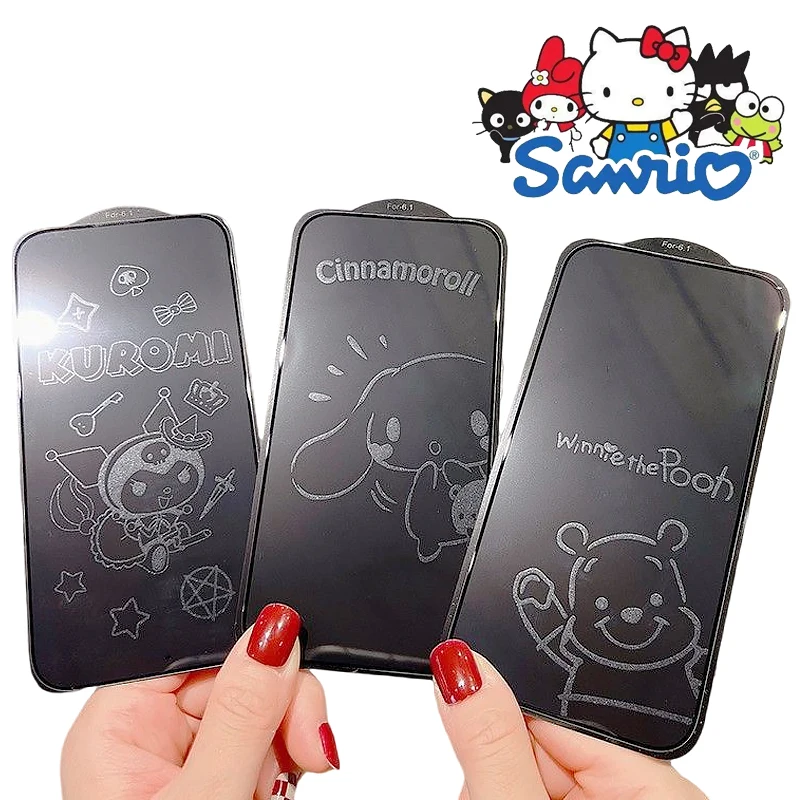 

Sanrios Melody Kuromi Hellokitty Toughened Film Cartoon Cinnamoroll for Iphone 14 Pro Max Full Screen Tempered Glass Film Gift