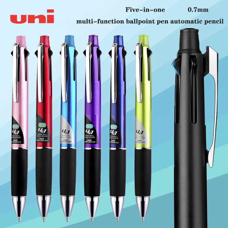 Japan UNI Multi-function Ballpoint Pen MSXE5-1000-05 07 JETSTREAM Four Color Gel Pen+Mechanical Pencil Office Stationery