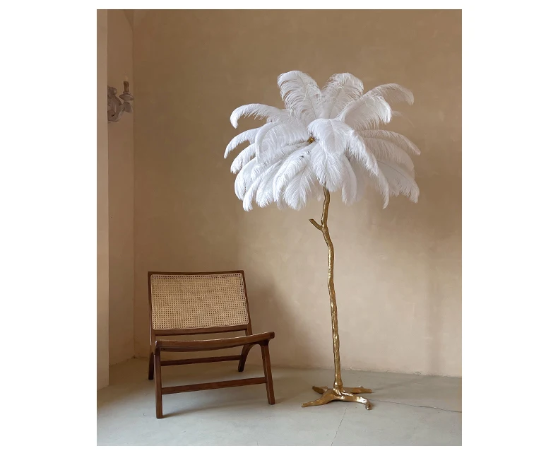 Ostrich Feather Floor Lamp