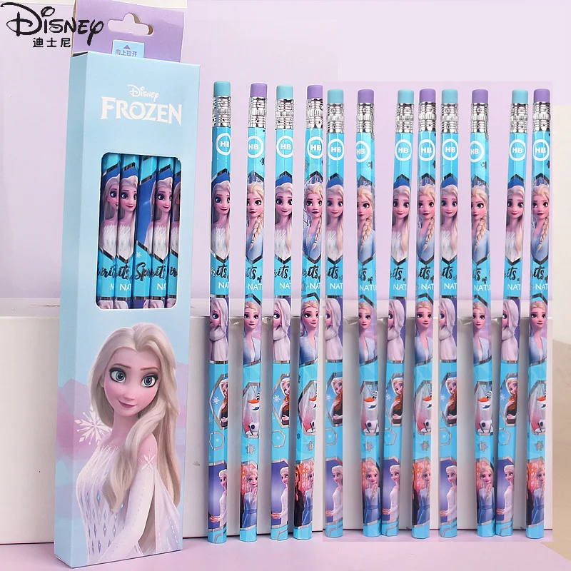 

Disney Frozen Princess Pencil 12pcs Cartoon Children's Kindergarten Elementary School Boxed Wooden Pencils
