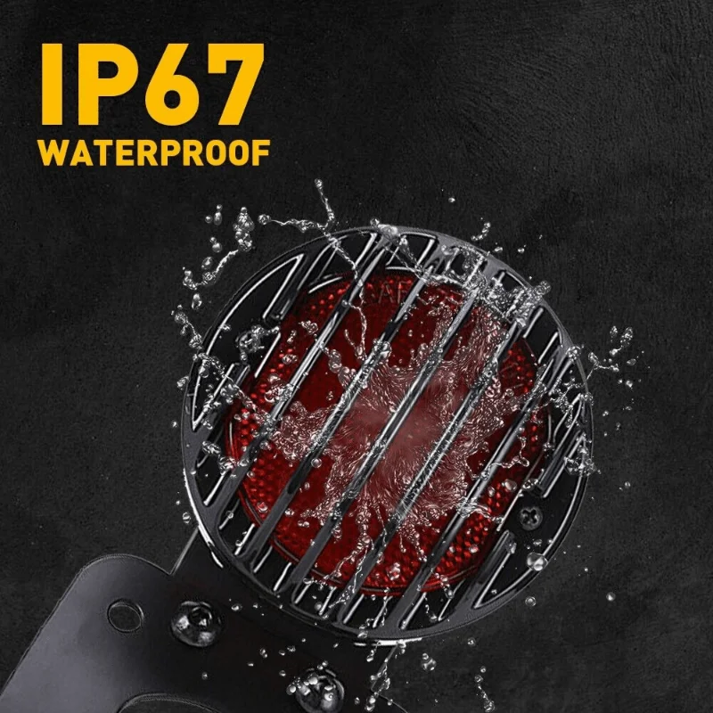 1" Axle Motorcycle LED Side Mount License Plate Bracket Red/White Light 3/4” 12v