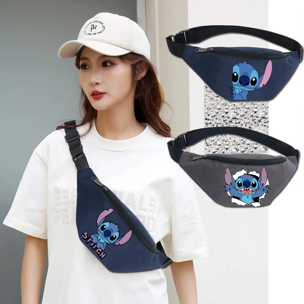 Disney Lilo & Stitch Waist Bag Women's Belt Bag Travel Sport Bags Waterproof Female Phone Purse Ladies Men Anime Small Handbag