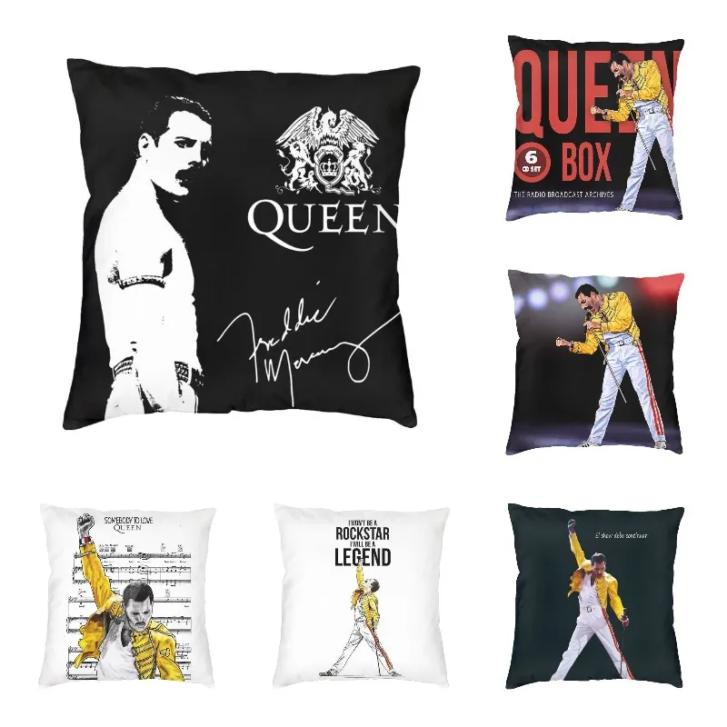 

Band Queen Freddie Cushion Cover Sofa Living Room Rock Singer Square Throw Pillow Case