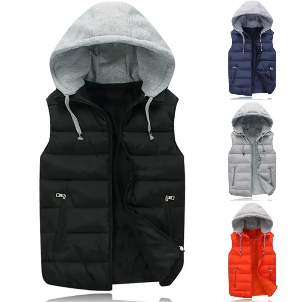 

Winter Warm Vest Waterproof Sleeveless Hooded Men's Winter Vest Warm Casual Cold Jacket for Autumn Outdoor Activities Sleeveless