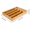Bamboo Cutlery Silverware Tray Divider Storage Tray Rack Storage Box 5 Compartment Tray Kitchen Drawer Storage Rack 5