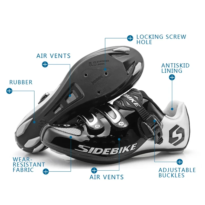 Men Road Cycling Shoes Racing Self-locking