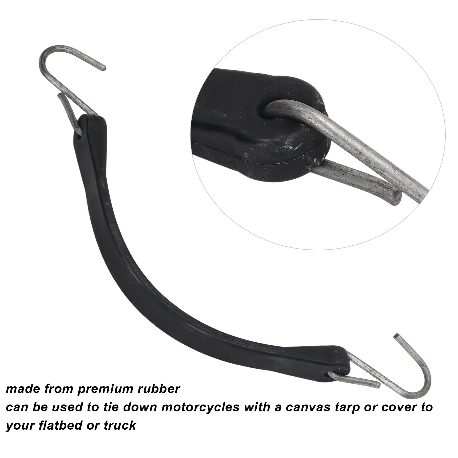 Truck Tie Down Cord 10in Heavy Duty Motorcycle Trailer Tow Rope Bungee Cord Tarp Straps with Hook Motorcycle Tie Downs