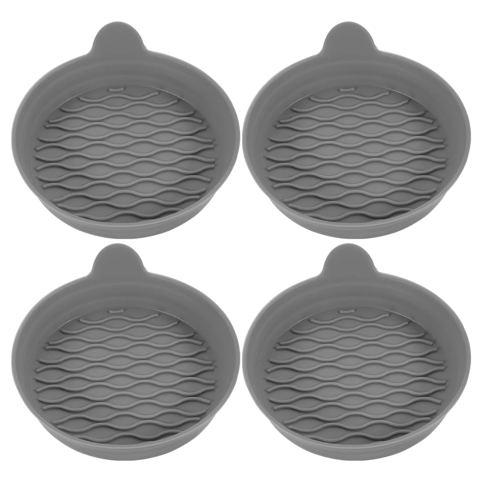 

4pcs Drink Coaster Anti-scald Cup Mat Anti-skid Circular Silicone Drink Cup Place Mat Pad